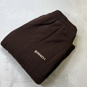 AND1 Brown Fleece Cargo Sweatpants Mens Large Athletic Lounge